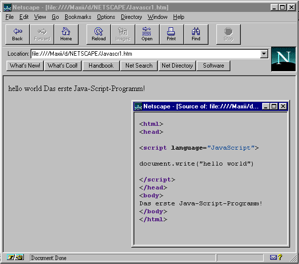 Screenshot Java-Script