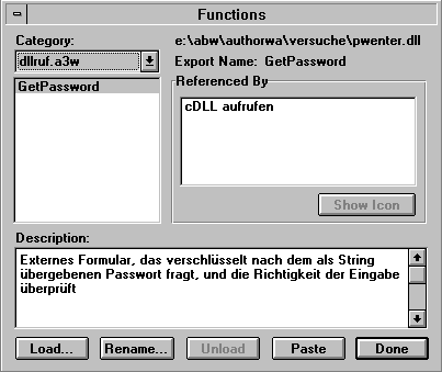 Authorware-Formular zum Laden von Funktionen